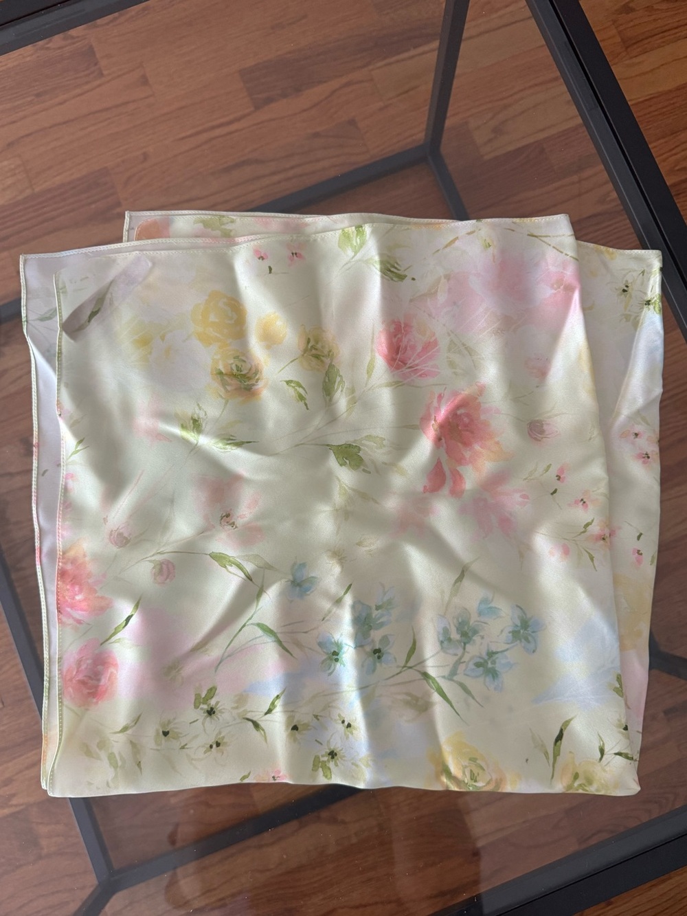 NWOT Floral Silk Scarf in Soft Pastel with branded gift bag